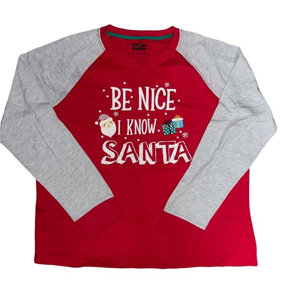 NWT Cuddl Duds Be Nice I Know Santa Holiday Christmas Pajama PJ Set Men's M - Picture 2 of 6